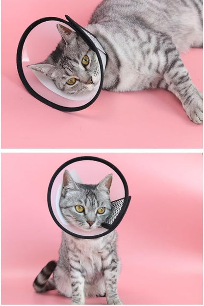 Dog Cone Collar Adjustable After Surgery–Soft, Comfortable Recovery E-Collar with Hook & Loop Closure, Protective Elizabethan Collar for Small, Medium & Large Dogs(Clear, M2 (Neck 13"-15.5"))