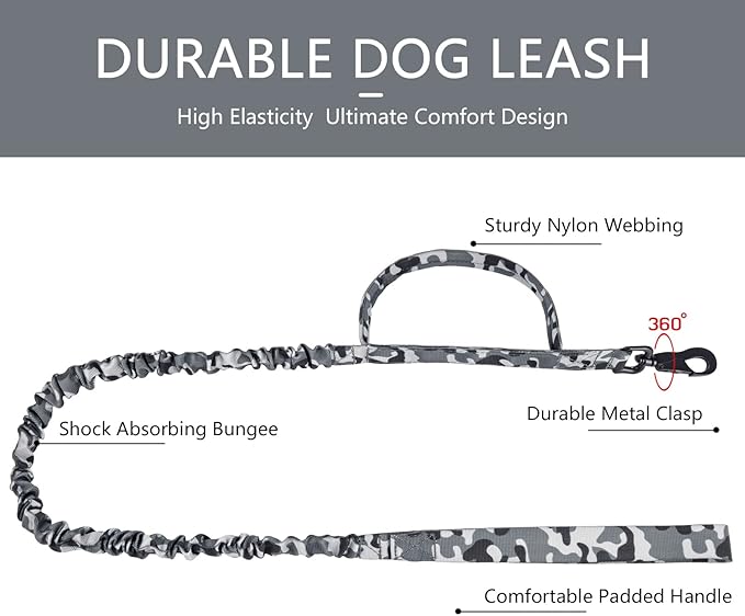 DAGANXI Tactical Dog Collar, Adjustable Military Training Nylon Dog Collar with Control Handle and Heavy Metal Buckle for Medium and Large Dogs, with Patches and Airtags Case (M, Camo-Set)