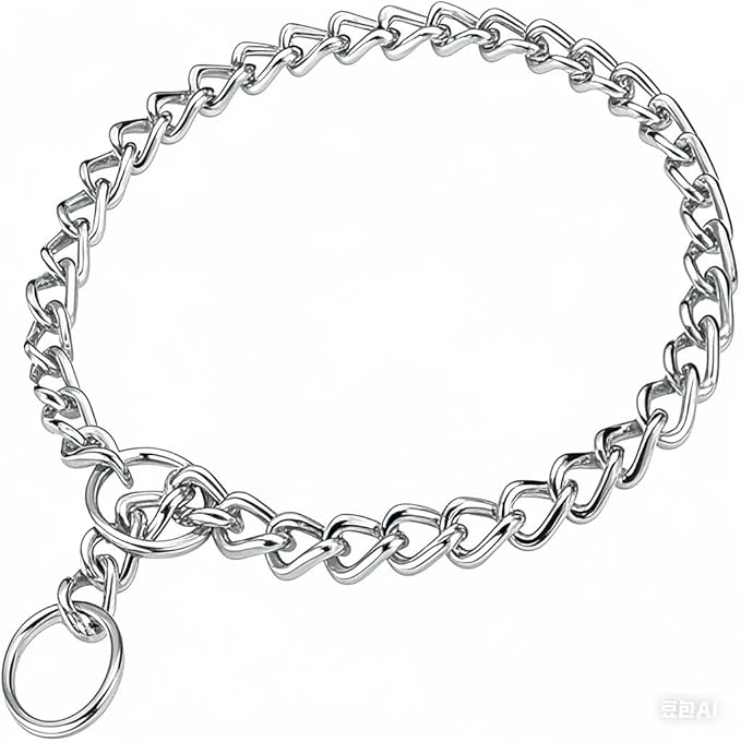 Choke Chain for Dogs, Metal Slip Link Training Heavy Duty Dog Choke Collar Martingale Puppy Collars for XXS XS Small Medium Large Big XL Breed Dogs (Silver, S)