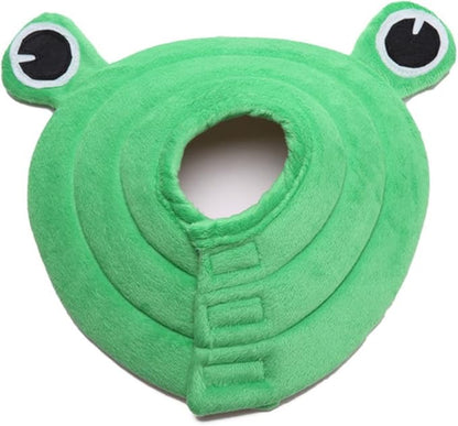 Soft Dog Cone for Small Dogs Flower Dog Cone Collar Adjustable Surgery Recovery Collar for Dogs Frog, Cow, Elephant Pet Cones foe Dogs (Frog, L)