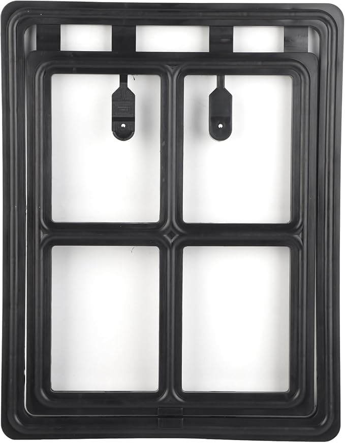 Acouto Screen Fit Pet Door Plastic Pet Dog Puppy Door Locking Safe Flap Screen Window Gate Doors, & Ramps (XL Font)