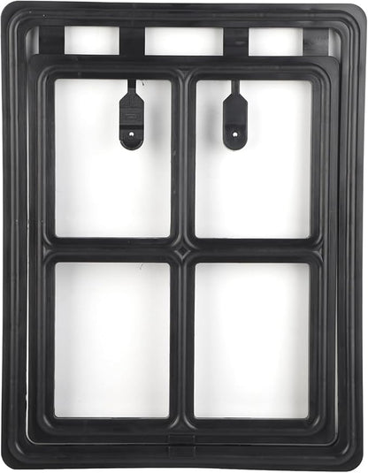 Acouto Screen Fit Pet Door Plastic Pet Dog Puppy Door Locking Safe Flap Screen Window Gate Doors, & Ramps (XL Font)