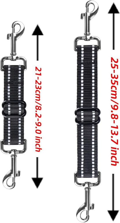 Dog Safety Clip,Prong Collar Safety Clip,Dog CollarClip Adjustable Reflective Nylon PuppyCollar Pet Collar Harness Connector Backup Clasp(2 Pcs Thickening)