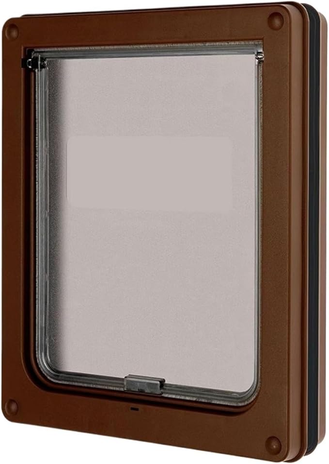 pet Door, Strong Lockable Dog Door with Privacy Protection Flap Gate Pet for Big Small Dogs Safety Doors Easy to Install(Black,Large)