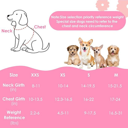 Lukovee No Pull Puppy Harness and Leash Set - Soft Lightweight Escape Proof Puppy Vest Harness, Breathable Adjustable Pet Harness with Dog Leash for Small Dogs (Pink, M)