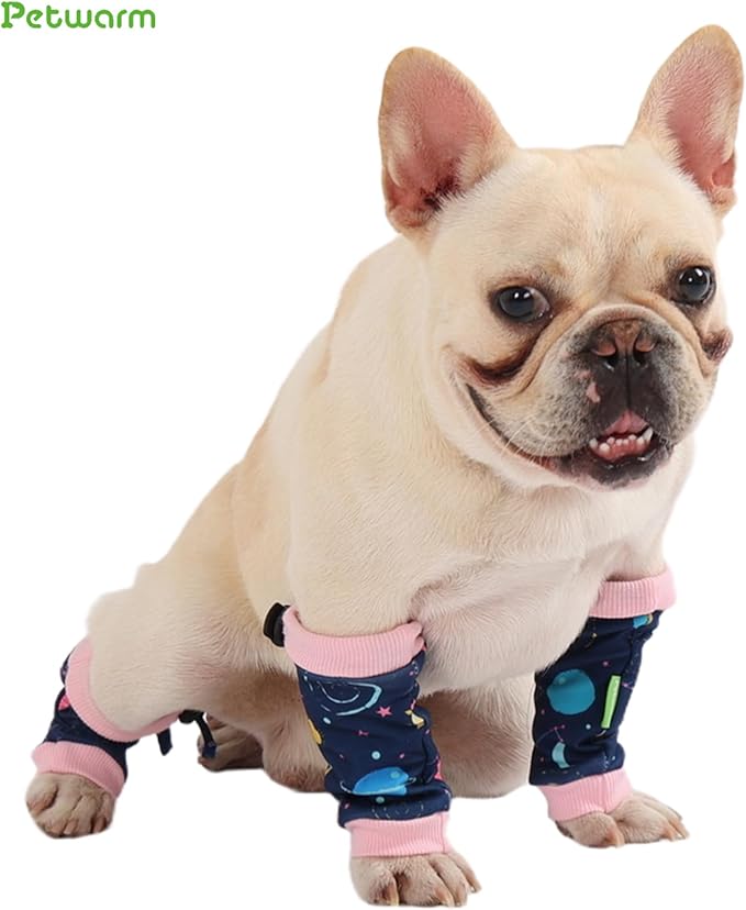 PetWarm Dog Recovery Sleeve 4pcs Set, Dog Leg Sleeve, Ideal for Comfort and Support During Pet Recovery, Suitable for Active or Support Recoverying Pet Use, Pink, S