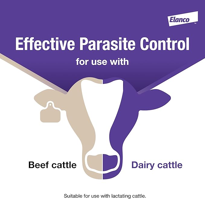 Elanco Cydectin Pour-On Cattle Parasiticide | Treats Worms, Flies, Lice, Grubs, and Mites | 2.5L Dewormer