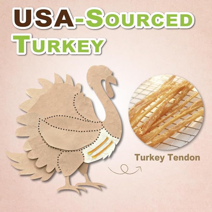 A Freschi srl Turkey Tendons for Dogs, Long-Lasting, Hypoallergenic Rawhide Alternative, Human Grade, Healthy Puppy Chews, Natural Dog Treats for Small Dogs, Ring (S), 8oz Pack