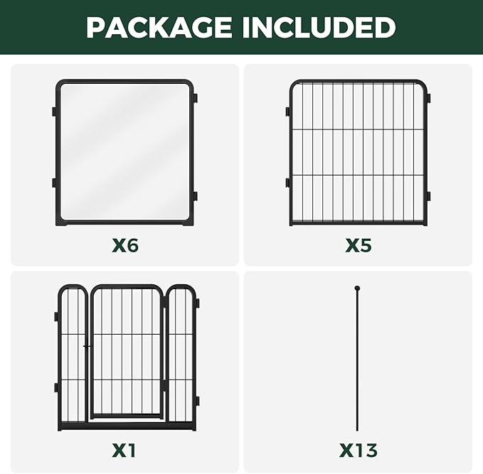 FXW AuraSpace Pro Acrylic & Wire Mesh Indoor Dog Playpen, 24" Height 12 Panels Metal Dog Pen for Puppies & Small Dogs, Black│Patented
