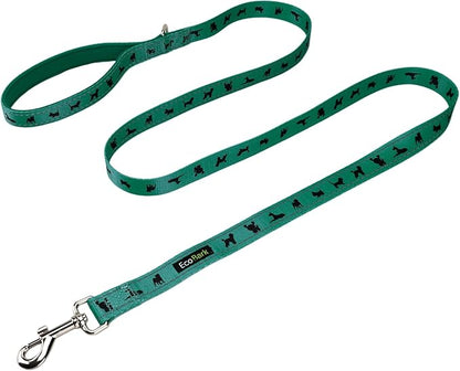 EcoBark Dog Leash - Soft & Reflective Forest Green Comfort Leash with Padded Handle - Strong Durable Heavy Duty - Training and Pulling for Small, Medium or Large Dogs