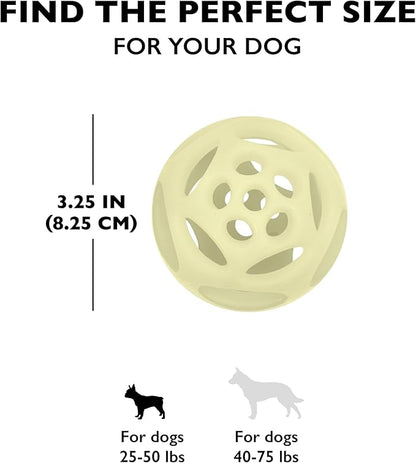 Chew King by Mammoth Glow-in-the-Dark Dog Fetch Balls (2-Pack), Lattice Rubber Fetch Toys for Night Play, High Bounce, Rechargeable Under Any Light, Medium 3.25"