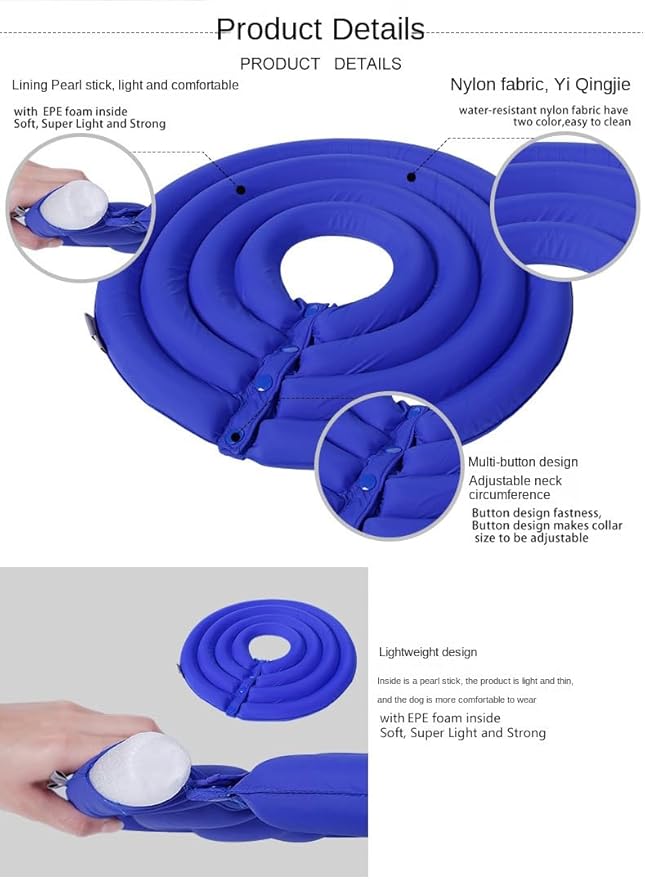 Dog Cone Collar, Inflatable Dog Neck Donut Collar Alternative After Surgery, Soft Protective Recovery Cone for Small Medium Large Dogs and Cats Puppies - Alternative Collar (Rose Red,XL)