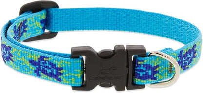 LupinePet Originals 1/2" Turtle Reef 10-16" Adjustable Collar for Small Dogs