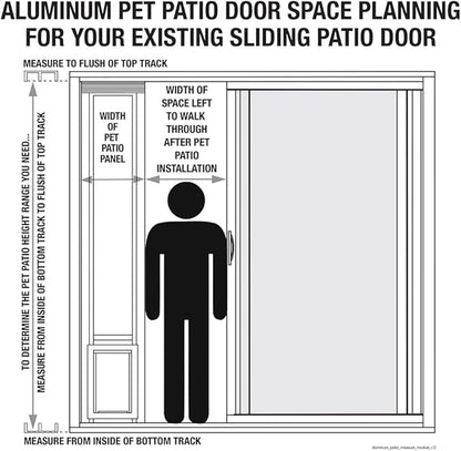 Ideal Pet Products 75" Fast Fit Aluminum Pet Patio Door, Medium, 7" x 11.25", White