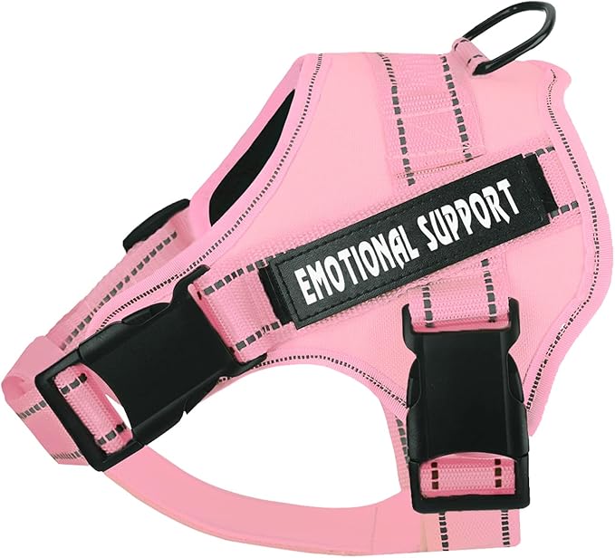 voopet Service Dog Harness, Emotional Support Pet Vest Harness, Reflective Breathable and Adjustable No-Pull ESA Dog Harness for Small Medium Large Dogs (with 4 PCS Removeable Tags)