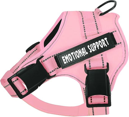 voopet Service Dog Harness, Emotional Support Pet Vest Harness, Reflective Breathable and Adjustable No-Pull ESA Dog Harness for Small Medium Large Dogs (with 4 PCS Removeable Tags)