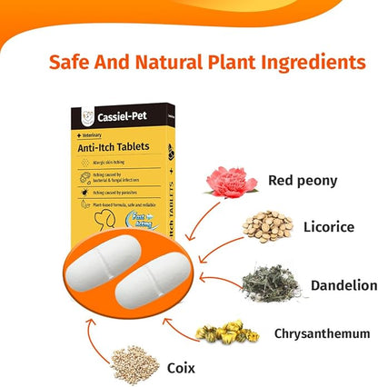 Dog Allergy Relief Chews - Dog Itch Relief - Relieves Rash, Heals Wounds, Soothes Inflammation, Treats Bites, Scratches, Cat Wound Care - 10 Chews