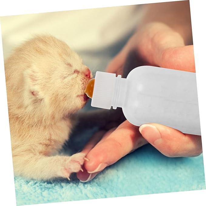 3pcs PET Nursing Bottles for Newborn Puppies and Kittens Silicone Feeding Bottles Luer Lock Cat and Dog Milk Kit for PET Supplies