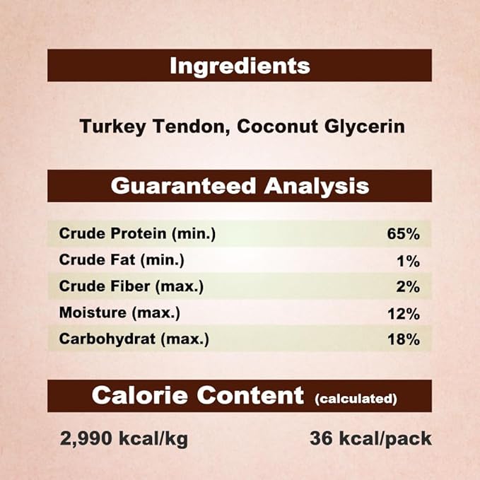 A Freschi srl Turkey Tendons for Dogs, USA-Sourced, Healthy Dog Treats, Rawhide-Free Puppy Chews, Long Lasting, All Natural, Hypoallergenic Dog Treats for Small Breeds, 4 Count Pack Rope (S)