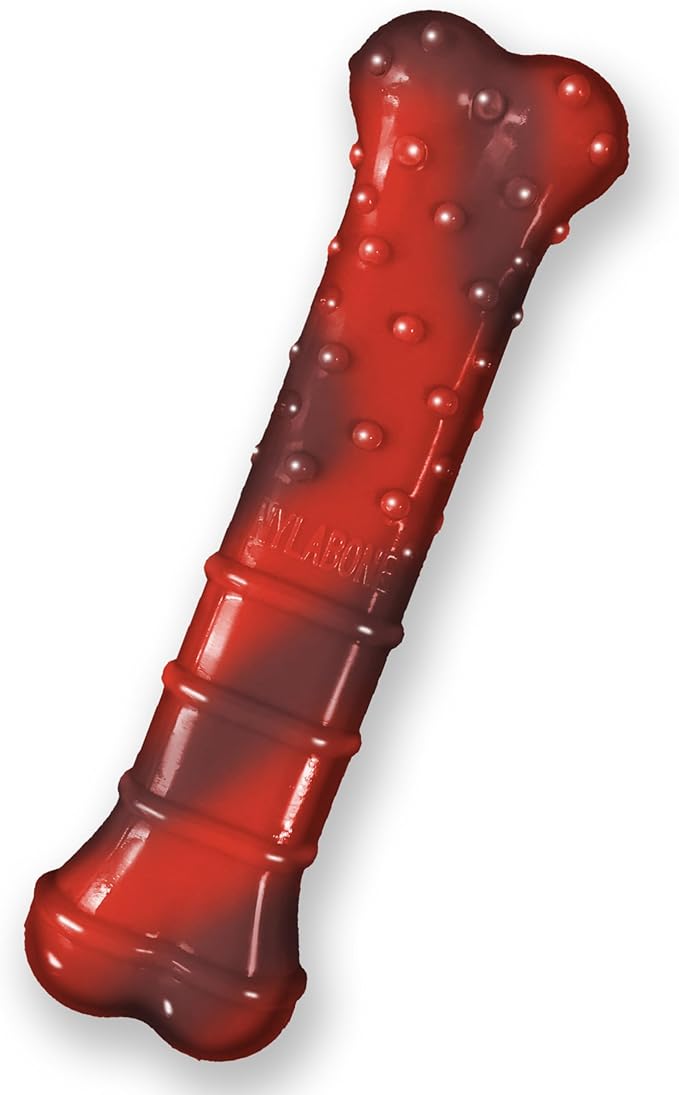 Nylabone Textured Bone Power Chew Toy for Dogs, Durable & Tough Dog Toys for Aggressive Chewers, Beef Jerky Flavor, Medium Dogs - Up to 35 lbs, 1 Count
