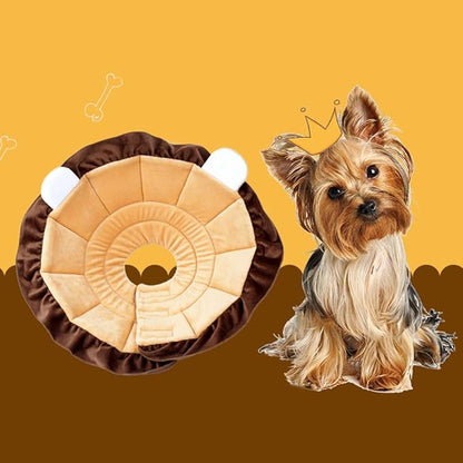 Cuteam Pet Recovery Collar, Cartoon Lion Design Pet Dog Cat Anti-Bite Protective Neck Cone Recovery Collar