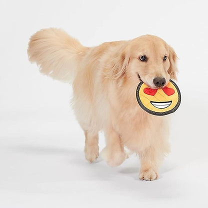 Durable Big Smile Valentines Emoji Squeaky Dog Toy for Aggressive Chewers, Tough Aggressive Dog Chew Toy, Chewer Dog Toy for Puppy, Small, and Medium Dogs