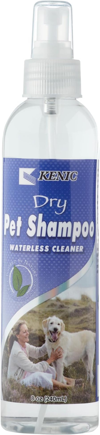 Kenic Refreshing Apple-Scented Pet Dry Pet Shampoo Spray Cleanser for Dogs, Cats, Ferrets & Rabbits, Spot Clean Spray, No Rinse Formula, 8oz