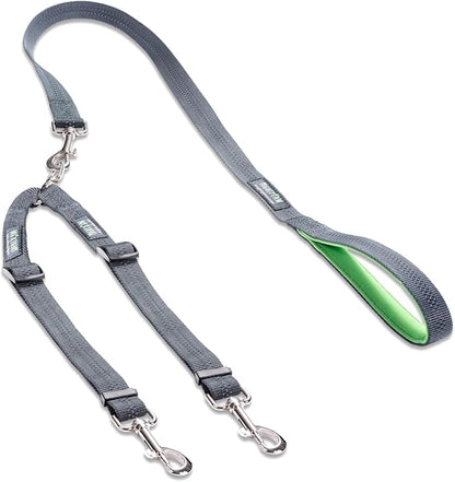 Mighty Paw Double Dog Leash - Double Leash for Two Dogs No Tangle Design. Split Lead for 2 Pets. Adjustable to Fit All Sized Breeds. Reflective Dual Pet Lead for People with Multiple Pups