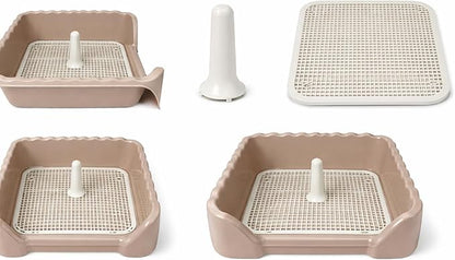 Indoor/Outdoor Training Dog Potty Tray for Small and Medium Puppies Litter Boxes in (Beige)