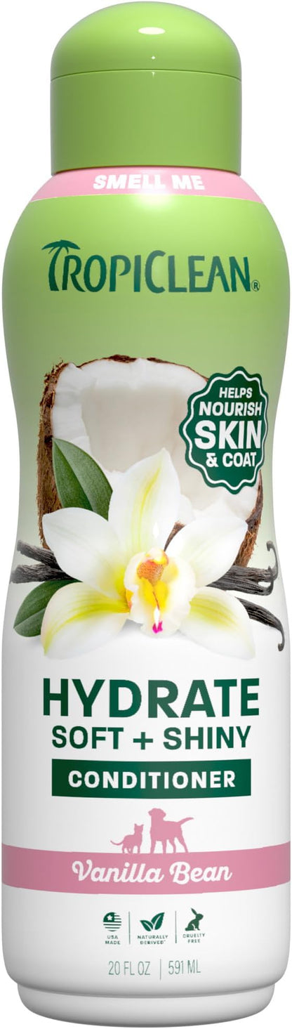 TropiClean Dog Conditioner, Easy Detangling & Moisturizing Conditioner, Puppy Safe, Made in the USA, Kiwi & Cocoa Butter Scent, 20oz.