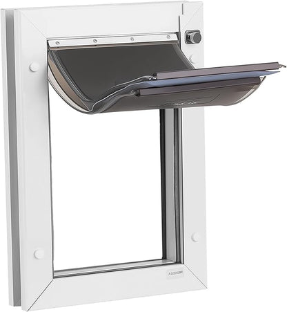VEVOR Pet Door, Medium, with Three Magnetic Flaps and Metal Frame, Strong and Weatherproof Dog Door for Interior and Exterior Doors, Easy to Install, Easy in-and-Out Access for Doggies, White