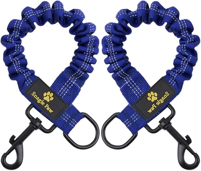 Bungee Leash Extension Attachment, 18" Shock Absorbing Lead Extension Absorber, Prevent Injury on Arm and Shoulder & Save Dogs from Getting Hurt, Great for Bicycle, Running, Walking,Blue