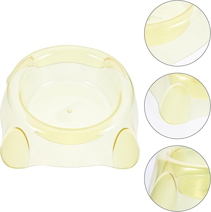 HEMOTON Pet Dog Bowl Large Yellow Crystal Food Container Puppy Feeding Dish Cage Feeder for Indoor Use