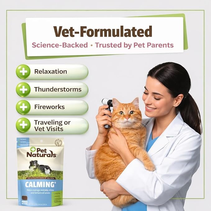 Pet Naturals Calming Chews for Dogs and Cats, Anxiety Relief with Gentle Ingredients for Thunder, Fireworks, Travel, Grooming, Value Size Calming Pet Treats, Chicken Flavor, 160 Count