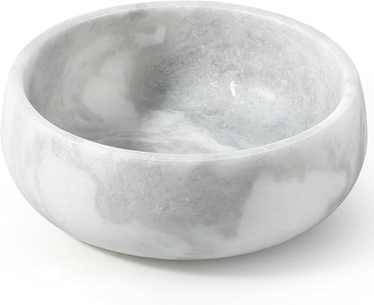 Karibiber Marble Dog Bowl, 5lbs Non-Slip Cat and Dog Food Bowl Dish, Non-Tipping Weighted Puppy Pet Dish, Grey Stone Durable Food and Water Bowls, Easy to Clean, Holds 4 Cups