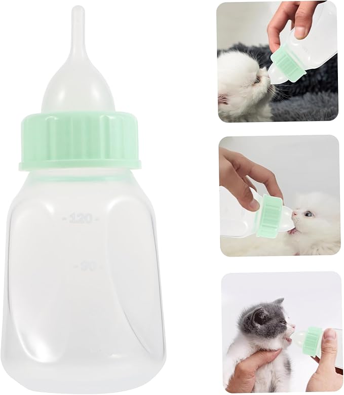 Happyyami 1 Set Portable Cat Milk Bottle Ergonomic Leak Pet Nursing Feeder for Kittens and Puppies for Various Milk Reusable and Sturdy Design for Small Animals