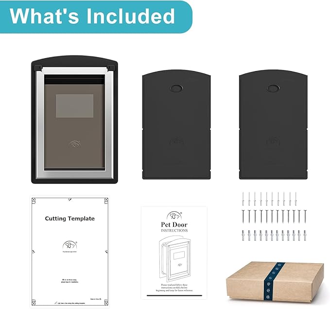 ClawJaw Extra Large Dog Door for Wall, Metal Frame and Telescopic Tunnel Pet Door, Double-Sided Wind Deflector and Magnetic Flaps, Easy to Install, Black (Pets Up to 220 Lb)-XLarge