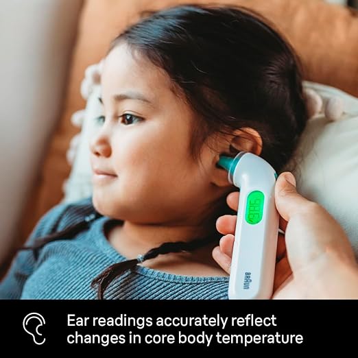 Braun ThermoScan 4 Digital Ear Thermometer for Kids and Adults, Professional Accuracy, Color Coded and Audio Fever Guidance for Babies, Toddlers