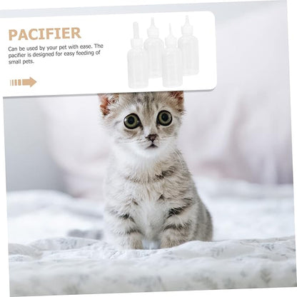 Levemolo 4pcs Dog Cat Feeding Bottles Small Milk Bottles for Newborn Pets Nipples