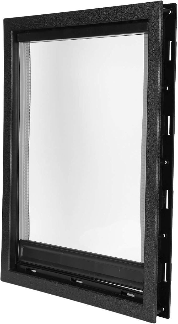 GLOGLOW Large Dog Door, Plastic with Removable Flap for Easy Installation, Weatherproof Pet Gate with Strong Magnetic Closure for Dogs and Cats, 19.7x15in for Home Use (Black)