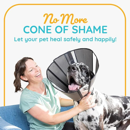 ZenPet Recovery Cone E-Collar for Dogs & Cats – Soft, Comfortable, Safe & Stress-Free Healing After Surgery, Adjustable Design, Secure Custom Fit (Small)
