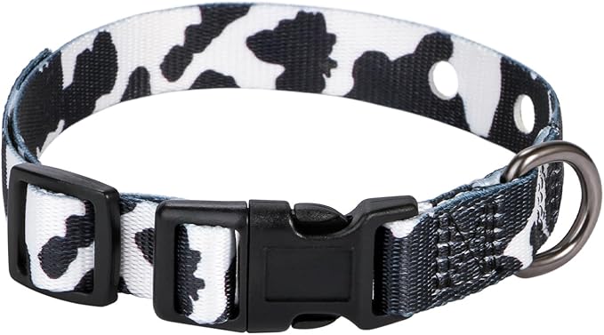 Rhea Rose 3/4 Inch Replacement Collar Strap Shock Collar with 2 Holes, Compatible with Nearly All Brands and Models of Underground Electric Dog Fences and Training Collars, Cow Print Pattern