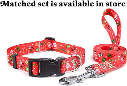 Mihqy Christmas Dog Collar - Premium Adjustable Dog Collar for Small Medium Large Dogs (Christmas, S)