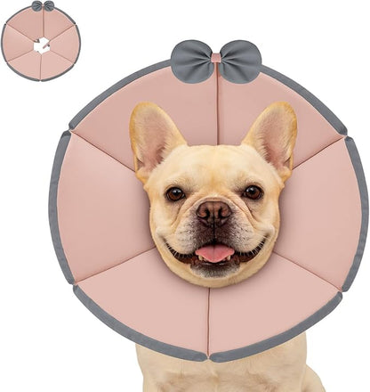 MAXFUT Soft Dog Cone Collar,Foam Cone for Dogs to Stop Licking After Surgery,Non Inflatable Dog Donut Cone (Pink, S)