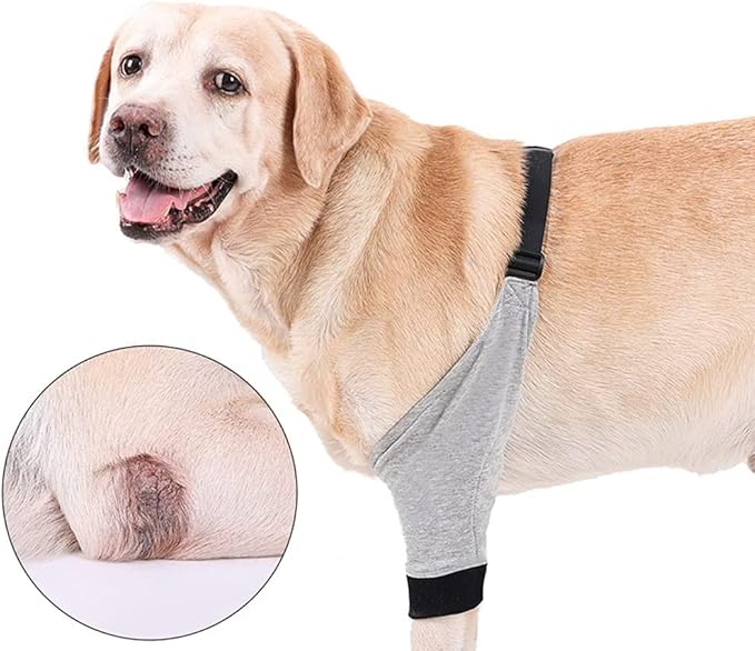HDKUW Dog Elbow Protector for Calluses, Recovery Suit for Front Legs, Cone Collar Alternative to Stop Licking Wounds, Cover Sleeve for Small Medium Large Dogs (M)