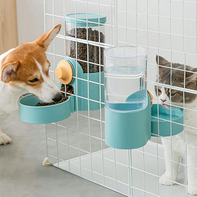 YLYGJGL Pet Feeder, 2 PCS Automatic Pet Feeder and Water Set, 40oz Hanging Gravity Feeding Bowls for Cats Dogs Puppy, Rabbit Hamsters Chinchilla Hedgehog Ferret