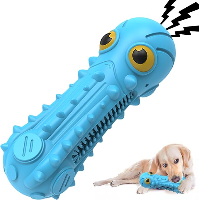 ZIKATON Dog Squeaky Toys for Aggressive Chewers, Durable Chew Toys for Large Medium Breed Dog, Dog Toys, Tough Durable Dogs Toys with Natural Rubber