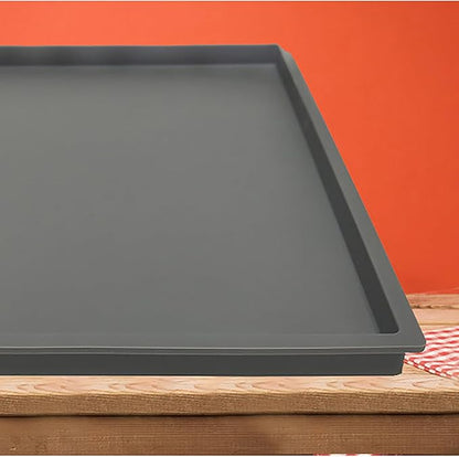 Pet Feeding Mat, 18.5 Inch x 11.4 Inch Silicone Black Waterproof Anti-Slip Bowel Met for Pet Food and Water (Black, m)
