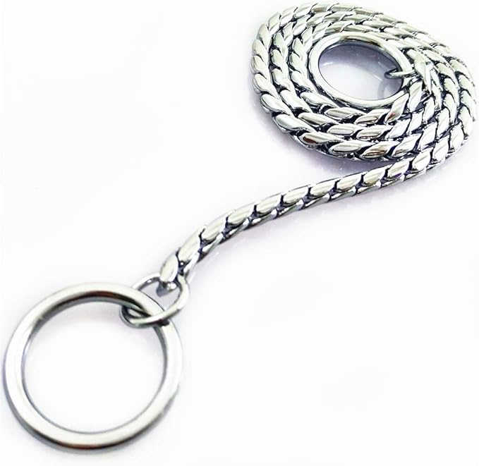 Dog P Snake Chain Chrome Plated Metal Dog Training Choke/Collar-Fully Guaranteed Against Rust Tarnish or Breakage-Recommended for Professional Training (Sliver, 5mm * 28")