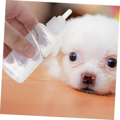 BESPORTBLE 2 Sets Pet Nursing Bottle for Dogs and Cats Milk Feeder with Scale Design Safe Portable Feeding Bottles for Newborn Kittens and Puppies
